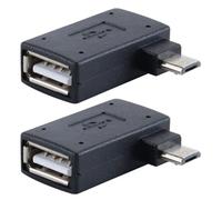 Alide Adaptador de cable OTG para Fire TV 4K, memoria adicional para Fire TV, adaptador USB a USB OTG con alimentación en ángulo izquierdo y derecho para teléfono Android y tableta