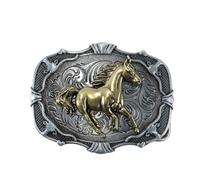 Alide Hebillas de cinturón con botones de piedra turquesa para hombre y mujer, estilo vaquero occidental, elementos indios, estilo vintage, rectangular, con flores, de aleación de zinc.