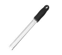 Alide Rallador de limón, herramienta para rallar cítricos, utensilio de cocina para rallar finamente ajo, jengibre, nuez moscada, chocolate y más, color negro.