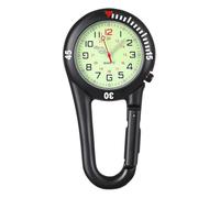 Alide Reloj de bolsillo con esfera luminosa, reloj con clip, acero inoxidable, paramédico, resistente al agua, de cuarzo.