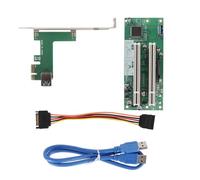 Alide Tarjeta adaptadora PCIe 1X a PCI, conversor de doble ranura con alimentación SATA externa, compatible con WinXP/Vista Linux, Plug & Play para sonido, red y tarjeta Gold Tax.