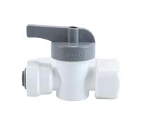 Alide Válvula de cierre, rosca hembra de 1/2 pulgada a conexión rápida de 1/4 de pulgada, válvula de bola, para sistemas de ósmosis inversa, purificadores, refrigeradores y sistemas de riego.
