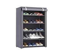 ALIDY Zapatero, Organizador de Zapatos, Multinivel, Armario de Zapatos, Textil de Tela, Tubo de Metal Plegable, Zapatero Vertical, Compacto, Portátil para Entrada, Recibidor (Gris (5 estantes))