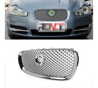 ALIEDA Rejilla Radiador Parachoques Delantero de Coche, Rejilla Superior de Estilo Panel Central, Accesorios de Decoración Exterior, para Jaguar Xf/X F 2008-2011,Silver