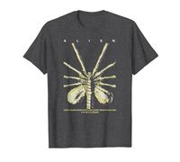 Alien 45th Anniversary Facehugger 1979 Movie Poster Space Camiseta, Hombre, Jaspeado Oscuro, M