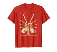Alien 45th Anniversary Facehugger 1979 Movie Poster Space Camiseta, Hombre, Rojo, S