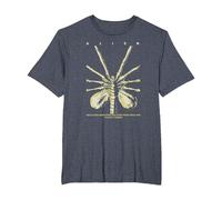 Alien 45th Anniversary Facehugger 1979 Movie Poster Space Camiseta, Hombre Tallas Grandes, Azul Jaspeado, 6X Alto