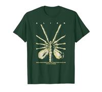 Alien 45th Anniversary Facehugger 1979 Movie Poster Space Camiseta, Hombre, Verde Bosque, XL