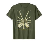 Alien 45th Anniversary Facehugger 1979 Movie Poster Space Camiseta, Hombre, Verde Oliva, 3XL