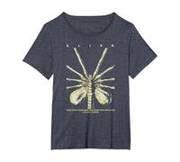 Alien 45th Anniversary Facehugger 1979 Movie Poster Space Camiseta, Mujer Tallas Grandes, Azul Jaspeado, 6XL Grande