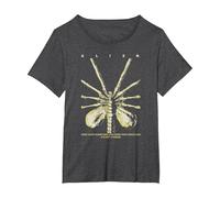Alien 45th Anniversary Facehugger 1979 Movie Poster Space Camiseta, Mujer Tallas Grandes, Jaspeado Oscuro, 4XL Grande