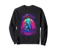Alien Abduction Unicornio UFO Retro Sudadera
