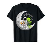 Alien and Astronaut At The Moon Guitar Camiseta