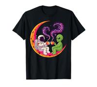 Alien and Astronaut Drinking Tea At The Moon Camiseta