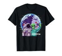 Alien and Astronaut Selfie Glitch Camiseta