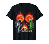 Alien and Astronaut Solar Flare Bonfire Camiseta