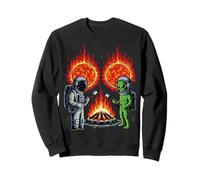Alien and Astronaut Solar Flare Bonfire Sudadera