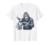 Alien and Bigfoot Love - Letrero de mano retro vintage Camiseta
