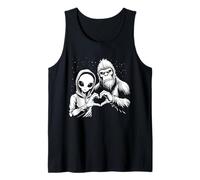Alien and Bigfoot Love - Letrero de mano retro vintage Camiseta sin Mangas