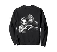 Alien and Bigfoot Love - Letrero de mano retro vintage Sudadera