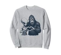 Alien and Bigfoot Love - Letrero de mano retro vintage Sudadera