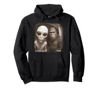 Alien and Bigfoot Sasquatch Timbre Cámara Ver Diseño Regalo Sudadera con Capucha