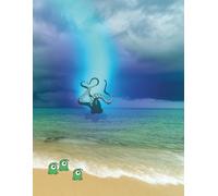 Alien Beach Invasion: Funny Sci-Fi Composition Notebook for Kids: Goofy Green Aliens & Glowing Tentacles on the Shore - 8.5 x 11" Wide Ruled Notebook ... School, Writing, or Just Being Extra Weird