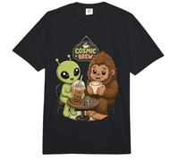 Alien & Bigfoot Coffee Friends Cosmic Brew es Divertida Comfort Colors Adult Heavyweight T-Shirt