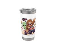 Alien Bigfoot No' Rules Just Vibes Funny Cryptid Vaso térmico de acero inoxidable de doble pared