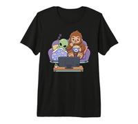 Alien Bigfoot Noche de Cine Funny Cryptid Friends Camiseta Premium