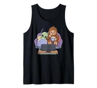 Alien Bigfoot Noche de Cine Funny Cryptid Friends Camiseta sin Mangas