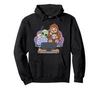 Alien Bigfoot Noche de Cine Funny Cryptid Friends Sudadera con Capucha