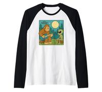 Alien & Bigfoot, para niños | Amantes de la Guitarra y Guitarra Camiseta Manga Raglan
