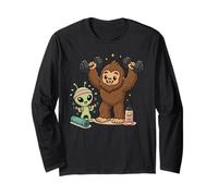 Alien Bigfoot Stay Weird Funny Workout Friends Manga Larga