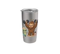 Alien Bigfoot Stay Weird Funny Workout Friends Vaso térmico de acero inoxidable de doble pared