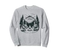 Alien Bigfoot UFO Campfire Night Forest Escena Sudadera