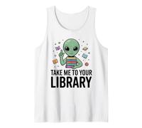 Alien Book Lover Llévame a tu Biblioteca Lectura de Ciencia ficción Camiseta sin Mangas