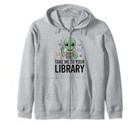 Alien Book Lover Llévame a tu Biblioteca Lectura de Ciencia ficción Sudadera con Capucha