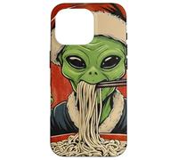 Alien Comiendo Fideos Ramen Ukiyo-e UFO Navidad Carcasa para iPhone 16 Pro