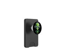 Alien con Auriculares - Diseño Minimalista Techno & Rave PopSockets PopWallet para MagSafe