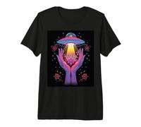Alien Contacto Floral Cósmico Vida Invisible Misterio Celestial Camiseta Premium