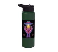 Alien Contacto Floral Cósmico Vida Invisible Misterio Celestial Stainless Steel Insulated Water Bottle