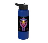 Alien Contacto Floral Cósmico Vida Invisible Misterio Celestial Stainless Steel Insulated Water Bottle