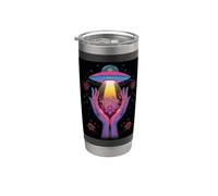 Alien Contacto Floral Cósmico Vida Invisible Misterio Celestial Vaso térmico de acero inoxidable de doble pared