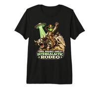 Alien Cowboy Bull Riding Rodeo OVNI Western Sci-Fi Funny Camiseta Premium