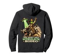Alien Cowboy Bull Riding Rodeo OVNI Western Sci-Fi Funny Sudadera con Capucha