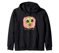 Alien de San Valentín para una aventura de amor con temática espacial Sudadera con Capucha