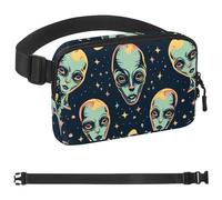 Alien Design - Cangureras para mujeres y hombres, riñonera cruzada con bolsillos con cremallera, riñonera impermeable con correa ajustable para entrenamiento, correr, viajar, senderismo, multicolor,