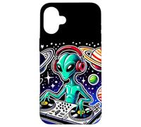 Alien DJ Funny Cosmic Space Rave EDM Music Festival Carcasa para iPhone 16 Plus