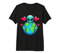 Alien Earth Day Hug Hugging Planet Lover Niños Niñas Camiseta Premium
